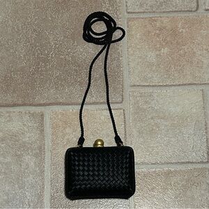 Neiman Marcus Satin Minaudière Mini Clutch Bag